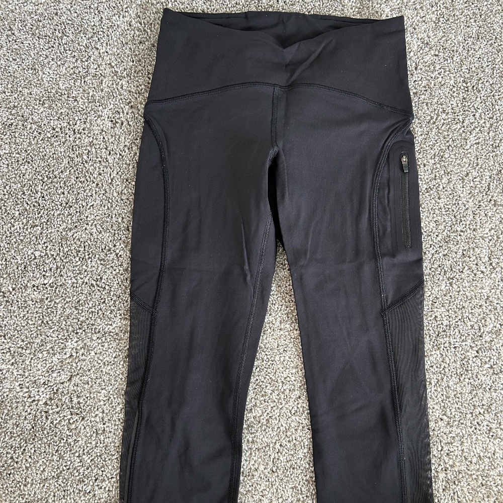 Lululemon Black Cropped Running Leggings Size 4